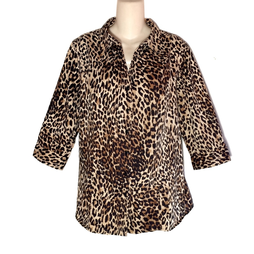 Lane Bryant Animal Leopard Print Blouse Size 18